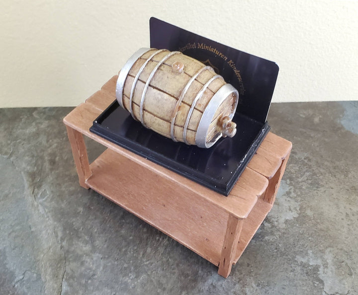 Dollhouse Miniature Keg Large with Tap 1:12 Scale Tapped Keg Beer Whiskey Barrel - Miniature Crush