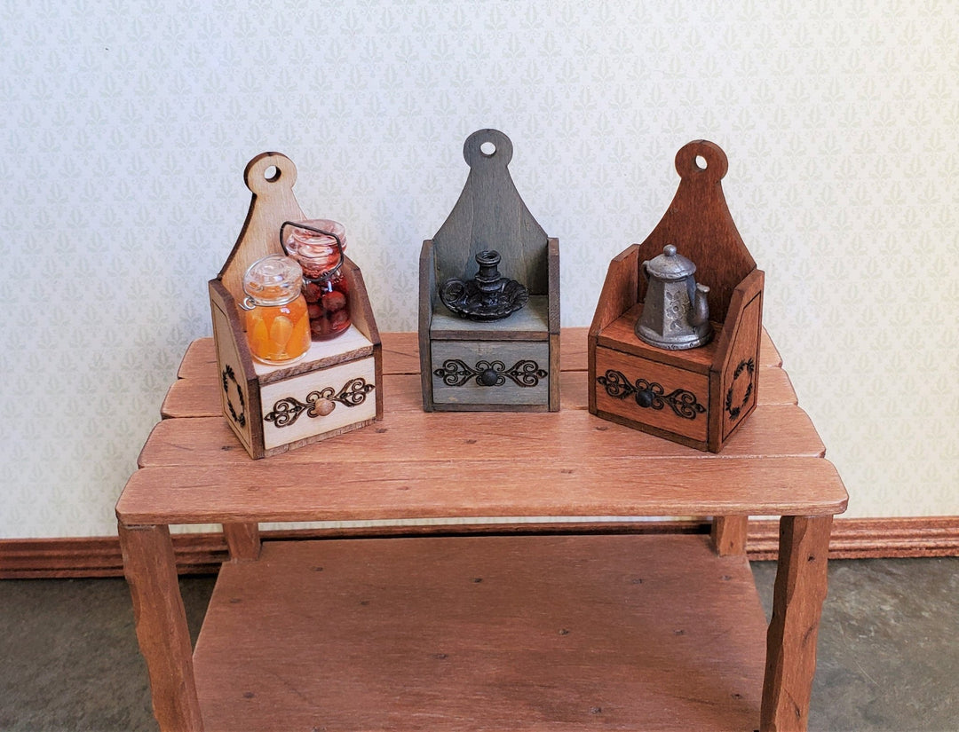 Dollhouse Miniature KIT Candle Box Shelf with Drawer DIY KIT 1:12 Scale - Miniature Crush