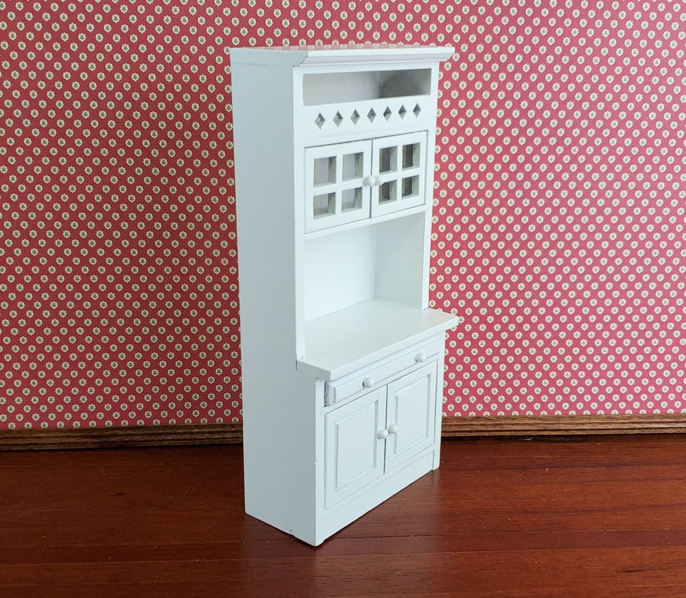 Dollhouse Miniature Kitchen Cabinet with Counter Tall Scale Furniture White - Miniature Crush