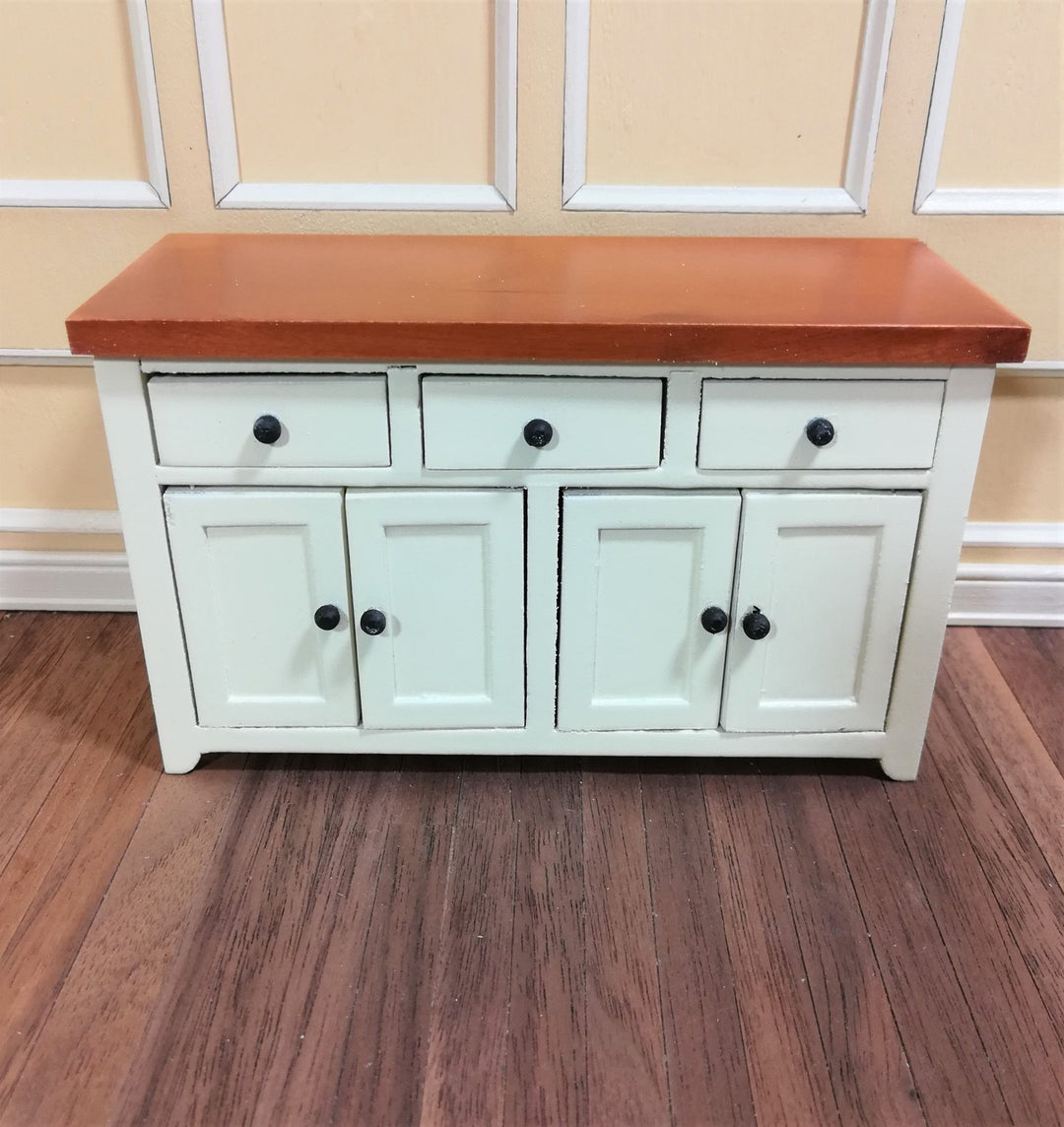 Dollhouse Miniature Kitchen Cabinet with Counter Top Buffet 1:12 Scale Cream - Miniature Crush