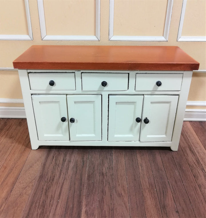 Dollhouse Miniature Kitchen Cabinet with Counter Top Buffet 1:12 Scale Cream - Miniature Crush