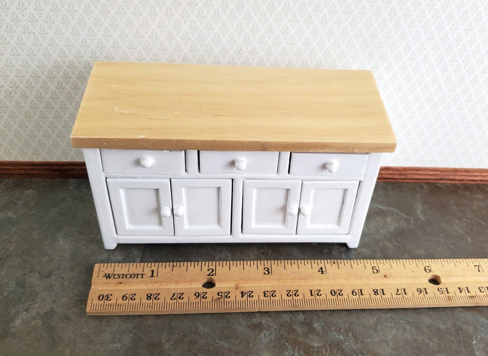 Dollhouse Miniature Kitchen Cabinet with Counter Top Buffet 1:12 Scale White - Miniature Crush