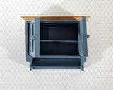 Dollhouse Miniature Kitchen Cupboard Cabinet Hanging Blue/Gray with Doors 1:12 Scale - Miniature Crush