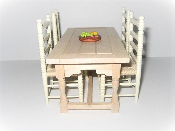 Dollhouse Miniature Kitchen or Prep Table Unfinished Large 1:12 Scale Furniture - Miniature Crush