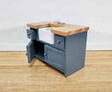 Dollhouse Miniature Kitchen Sink with Counter Top & Cabinet 1:12 Scale Blue/Gray - Miniature Crush