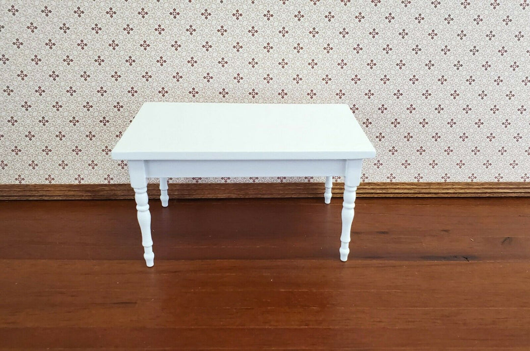 Dollhouse Miniature Kitchen Table White Finish 1:12 Scale Wood Furniture - Miniature Crush