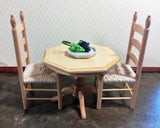 Dollhouse Miniature Ladderback Chair with Rush Seat for Kitchen or Dining Room 1:12 Scale Unfinished - Miniature Crush