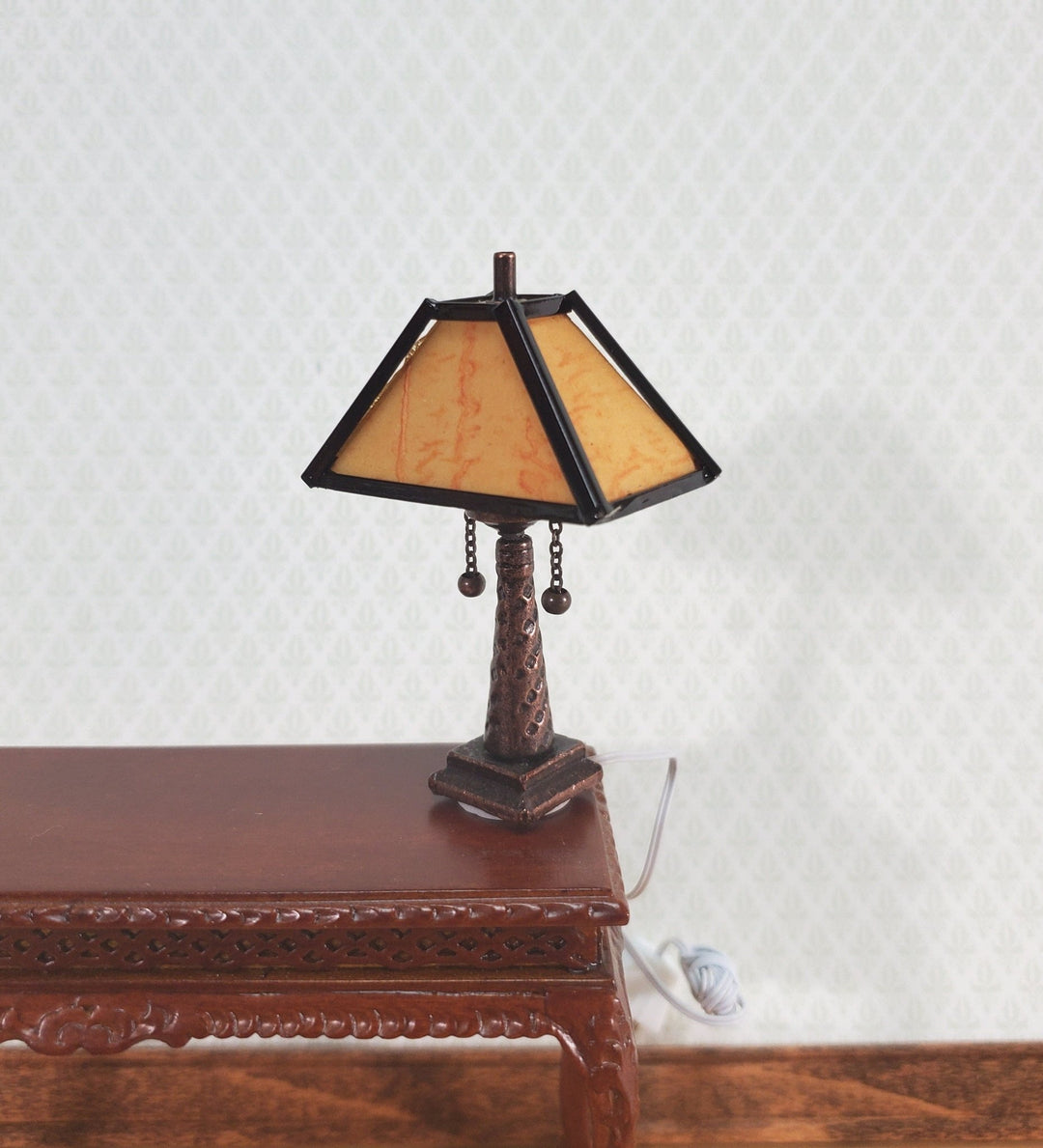 Dollhouse Miniature Lamp Arts & Crafts Craftsman Style Large 1:12 Scale 12 volt - Miniature Crush