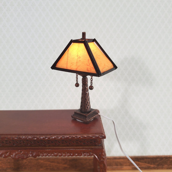 Dollhouse Miniature Lamp Arts & Crafts Craftsman Style Large 1:12 Scale 12 volt - Miniature Crush
