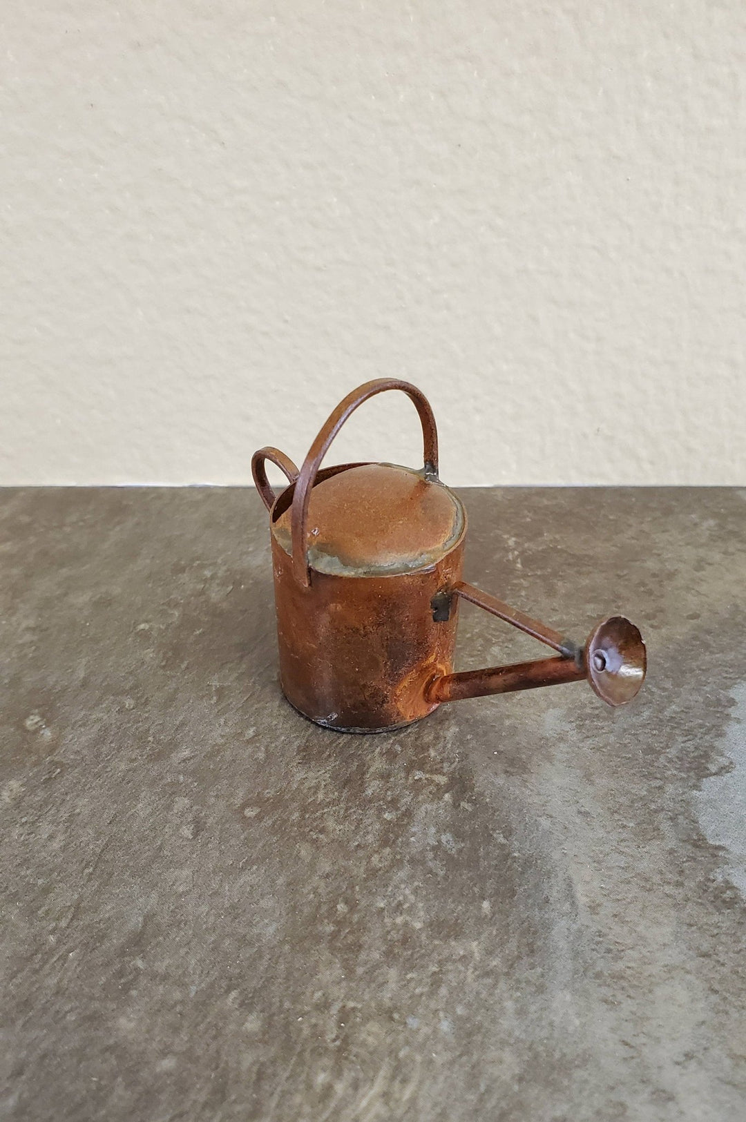 Dollhouse Miniature Large Metal Watering Can with Handle Rusted Aged 1:6 Scale Garden - Miniature Crush
