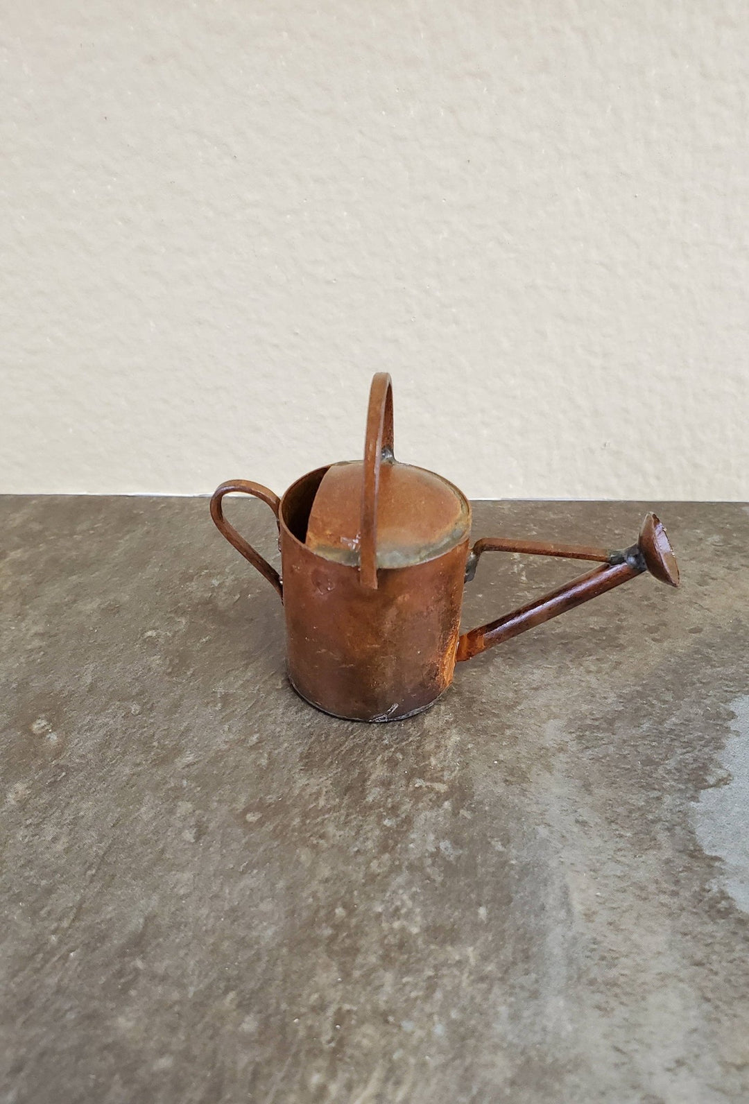 Dollhouse Miniature Large Metal Watering Can with Handle Rusted Aged 1:6 Scale Garden - Miniature Crush