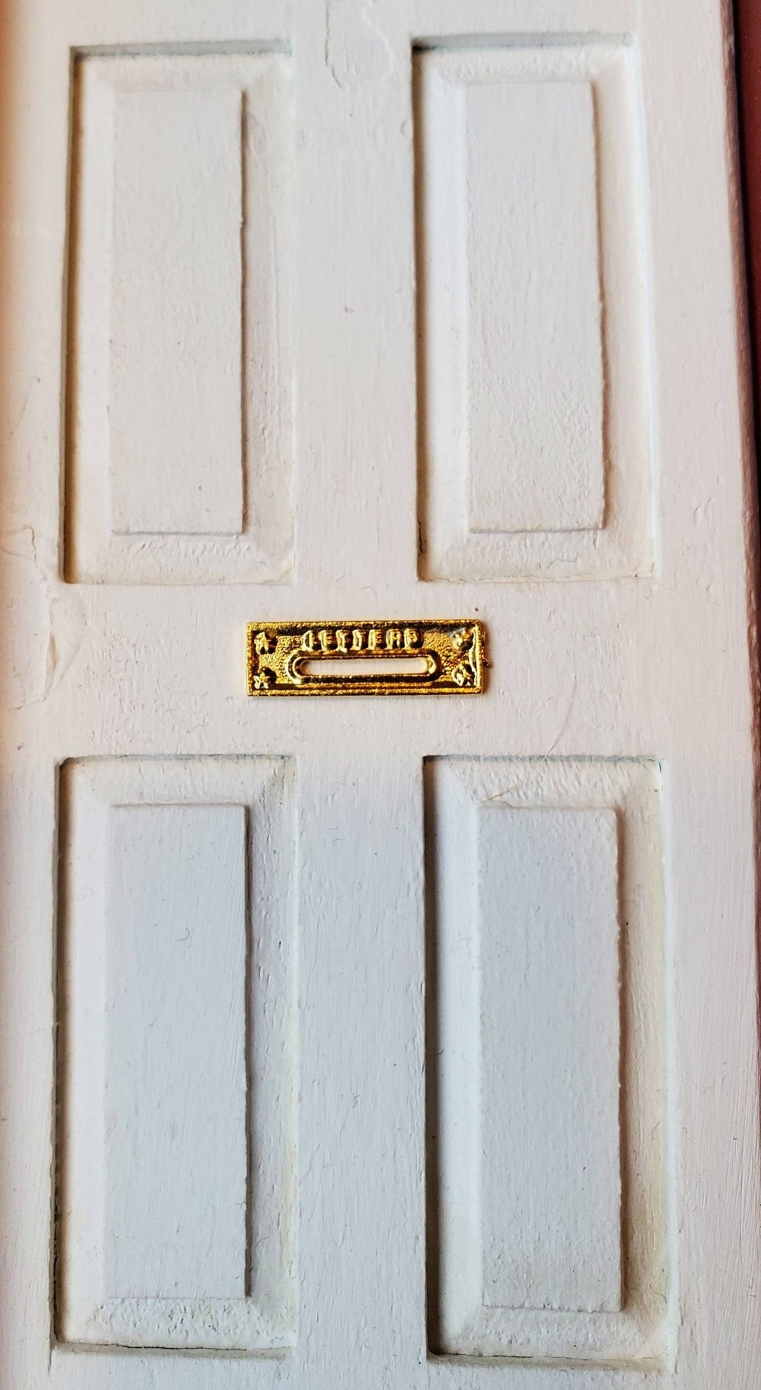 Dollhouse Miniature Letter Mail Slot for Exterior Door 1:12 Scale Gold Brass Metal - Miniature Crush