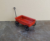 Dollhouse Miniature Little Red Wagon with Turning Wheels Metal 1:12 Scale - Miniature Crush