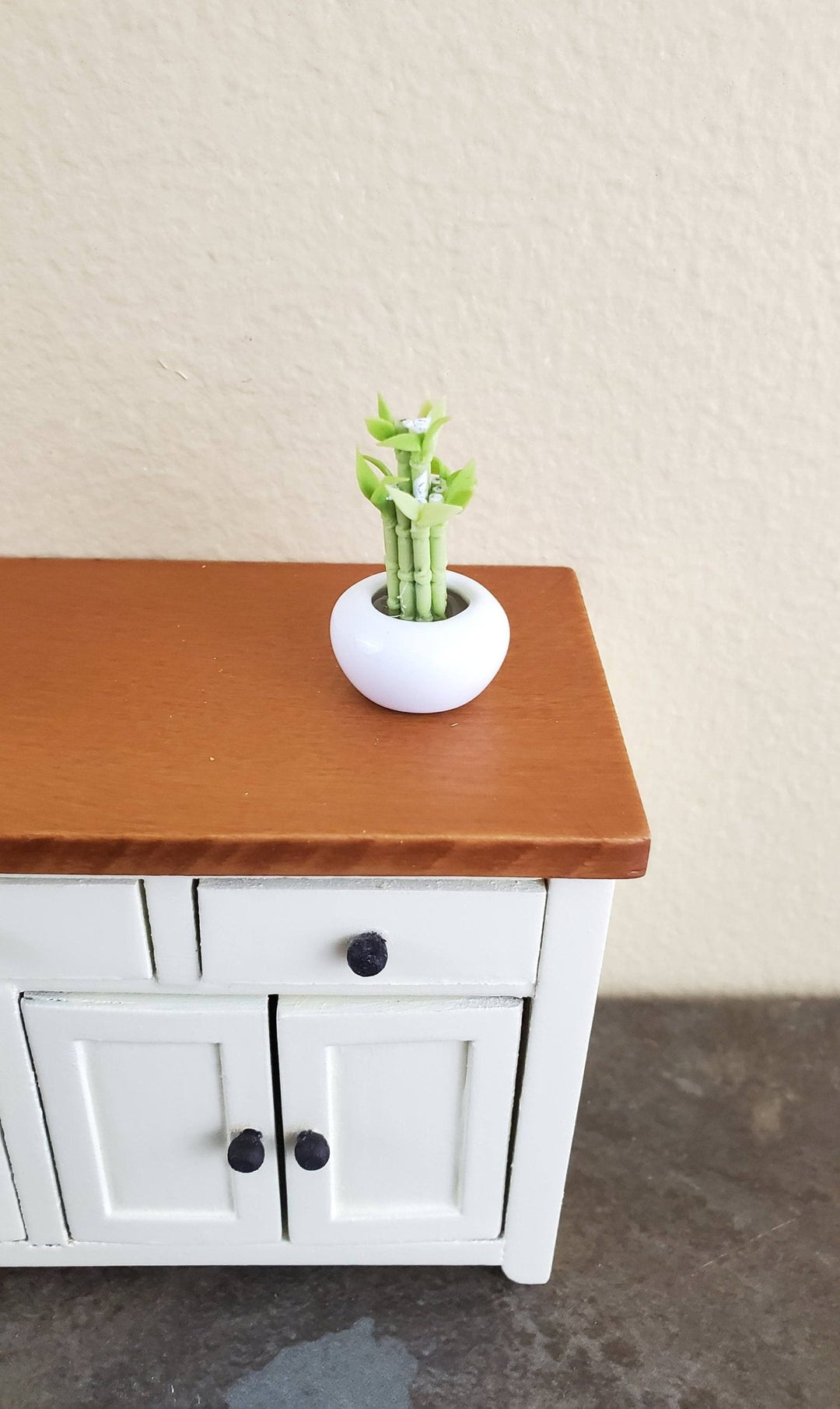 Dollhouse Miniature Lucky Bamboo Plant Stalks in Ceramic Pot 1:12 Scale Houseplant - Miniature Crush