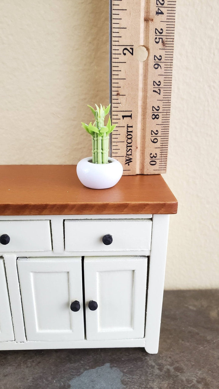 Dollhouse Miniature Lucky Bamboo Plant Stalks in Ceramic Pot 1:12 Scale Houseplant - Miniature Crush