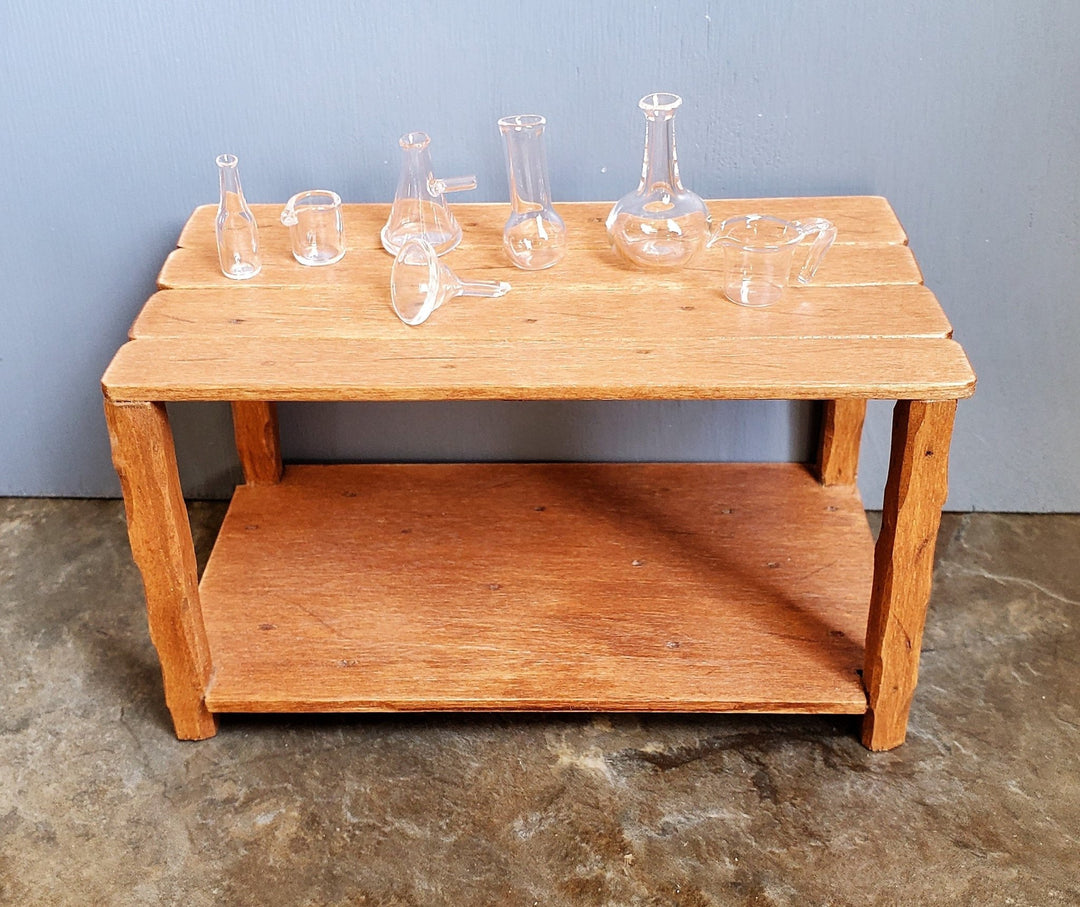 Dollhouse Miniature Mad Scientist Flask Jar Set Glass Beakers Funnel 1:12 Scale - Miniature Crush
