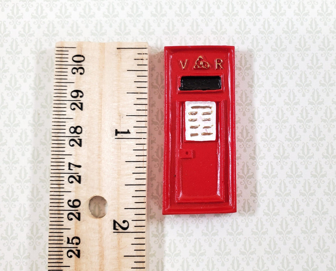 Dollhouse Miniature Mailbox Red Letter Box Wall Mount UK 1:12 Scale Accessory - Miniature Crush