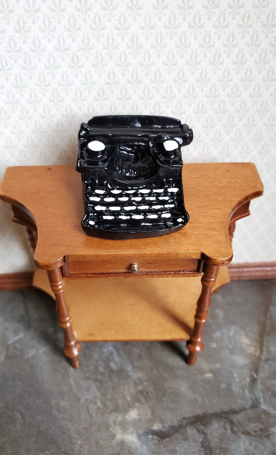 Dollhouse Miniature Manual Typewriter Vintage Style Black 1:12 Scale Accessories - Miniature Crush
