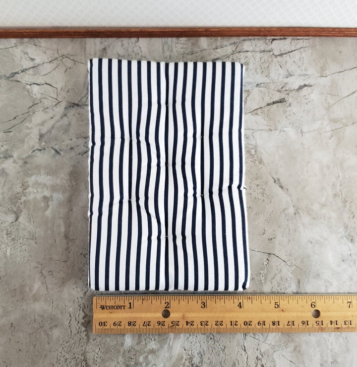 Dollhouse Miniature Mattress Double Size Black & White Striped 1:12 Scale Bedroom - Miniature Crush