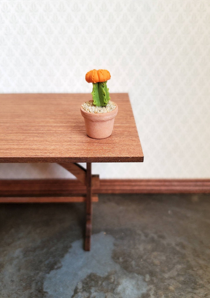 Dollhouse Miniature Moon Cactus Plant Orange Potted in Clay Pot 1:6 Scale Decor - Miniature Crush