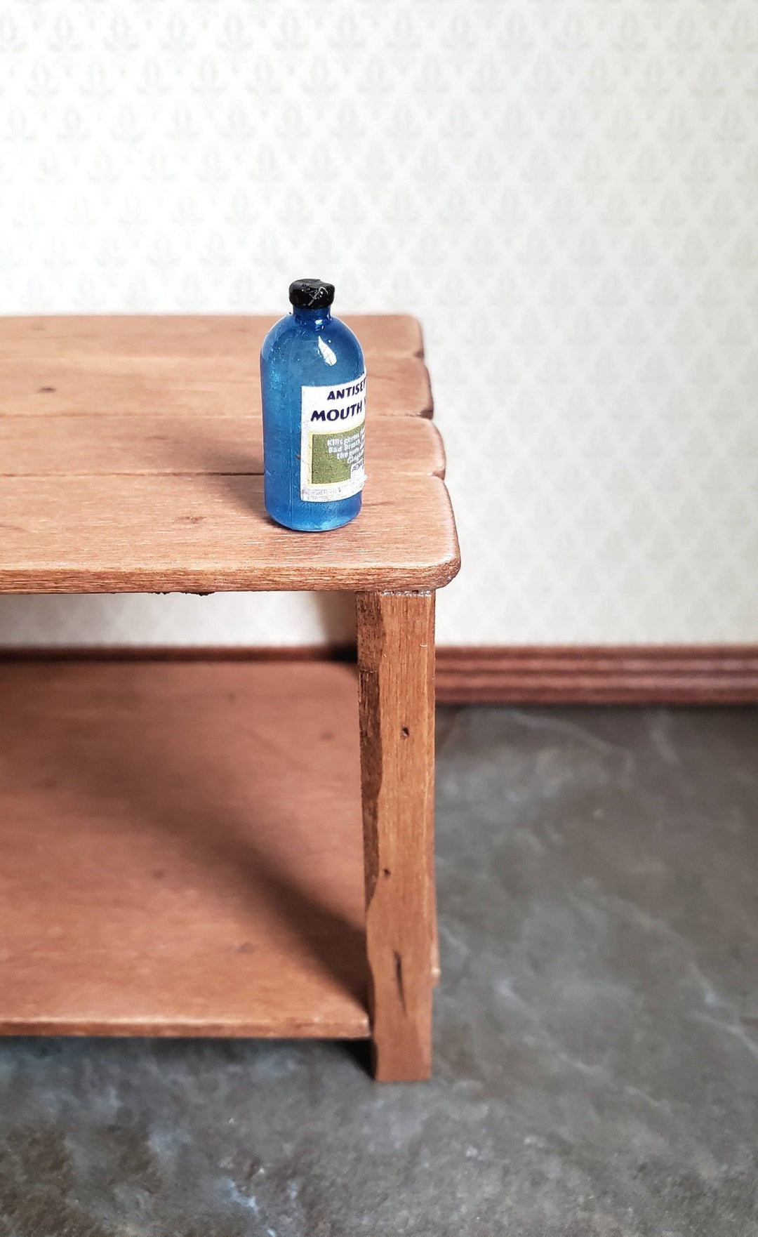 Dollhouse Miniature Mouth Wash Antiseptic Cool Blue 1:12 Scale Modern Medicine - Miniature Crush