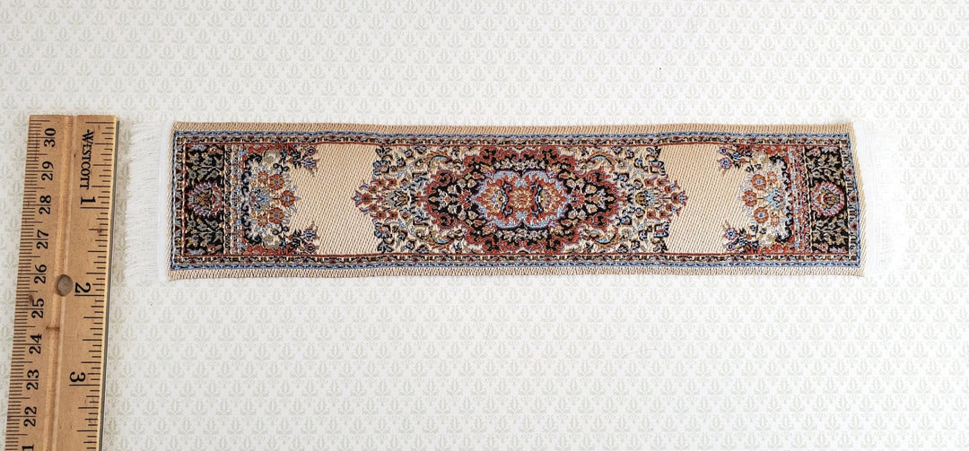Dollhouse Miniature Narrow Carpet Rug Runner Beige Woven Fabric 1:12 Scale - Miniature Crush