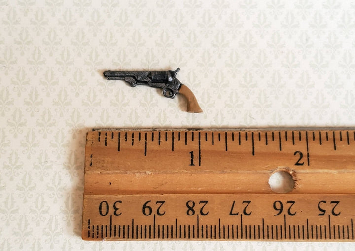 Dollhouse Miniature Navy Colt Handgun Revolver 1:12 Scale Painted Metal Prop - Miniature Crush