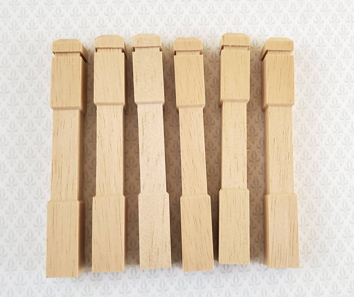 Dollhouse Miniature Newel Posts Wood 6 Pieces 1:12 Scale 3 1/2" Long Houseworks #7209 - Miniature Crush