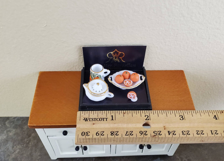 Dollhouse Miniature Orange Juice Juicing Set Dishes Reutter Porcelain 1:12 Scale - Miniature Crush