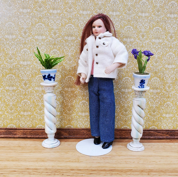 Dollhouse Miniature Pedestal Column Twist Plant Stand 1:12 Scale Decor - Miniature Crush