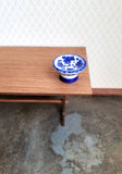 Dollhouse Miniature Pedestal Serving Bowl Blue & White Ceramic 1:12 Scale Decor - Miniature Crush