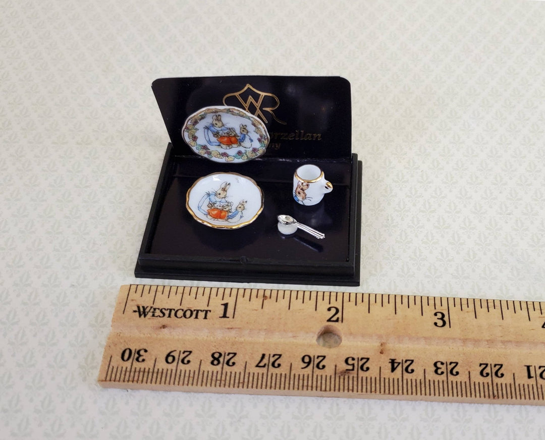 Dollhouse Miniature Peter Rabbit Dishes Reutter Porcelain 1:12 Scale Plate Bowl Cup - Miniature Crush