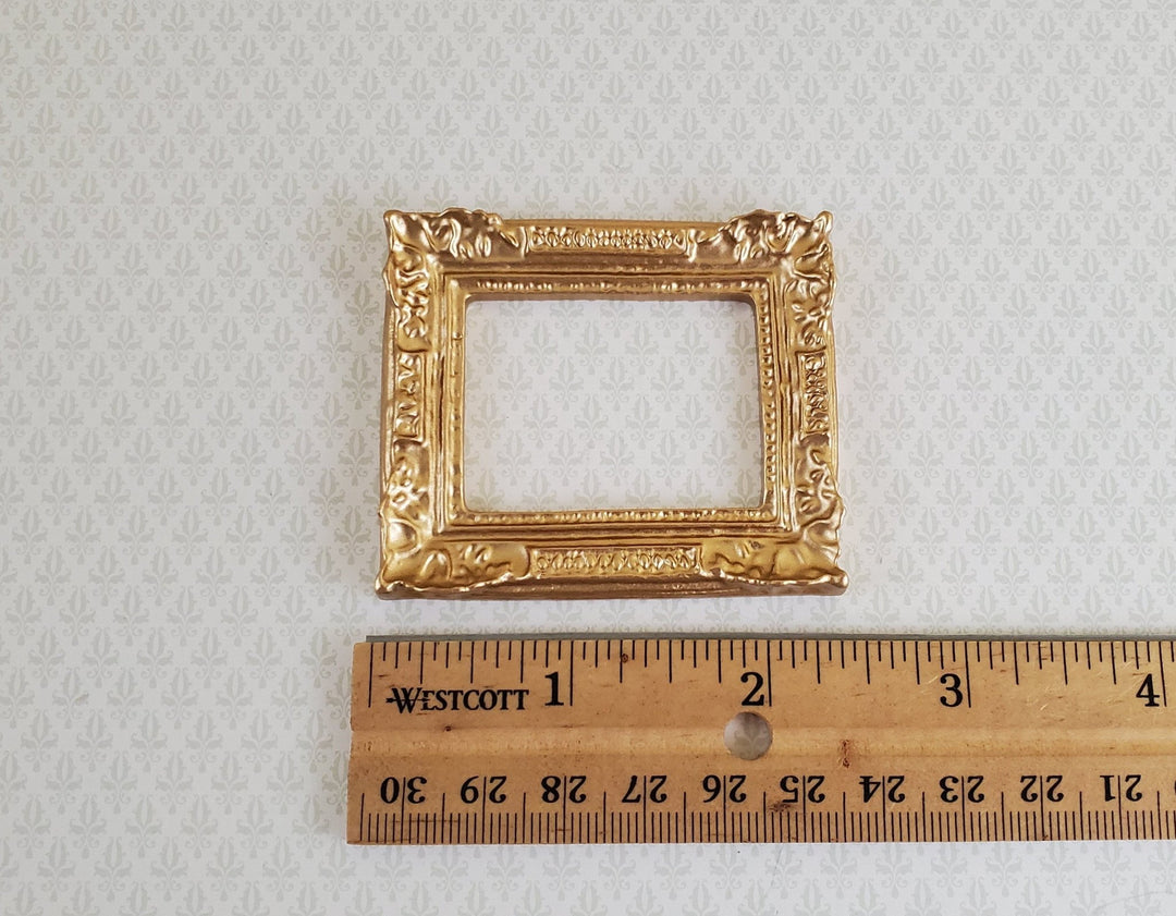 Dollhouse Miniature Picture Frame Fancy Gold for Painting 1:12 Scale B0427 - Miniature Crush