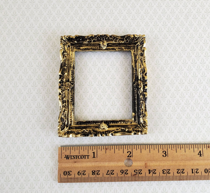 Dollhouse Miniature Picture Frame Large Fancy Antique Gold for Painting 1:12 Scale B0422 - Miniature Crush