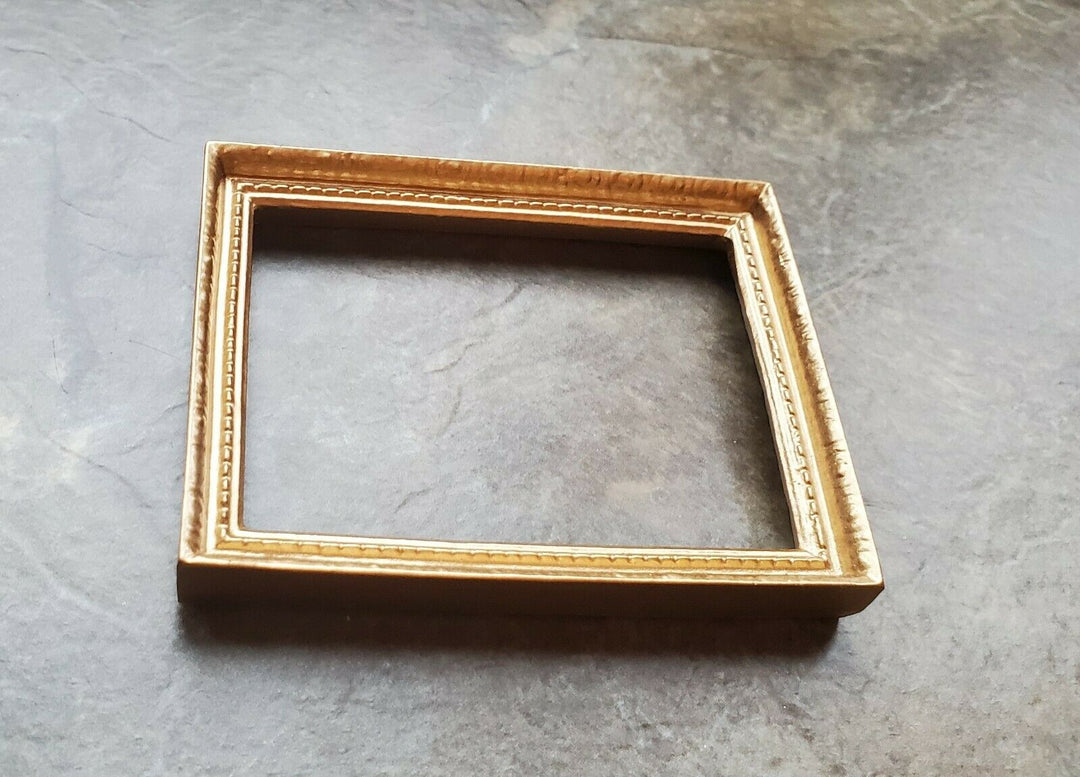 Dollhouse Miniature Picture Frame Large Fancy Gold for Painting 1:12 Scale 72 mm - Miniature Crush