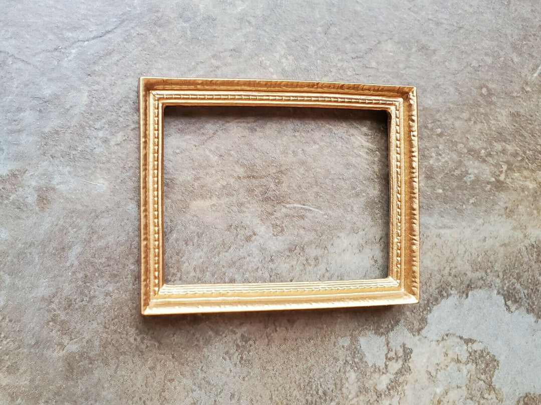 Dollhouse Miniature Picture Frame Large Fancy Gold for Painting 1:12 Scale 72 mm - Miniature Crush