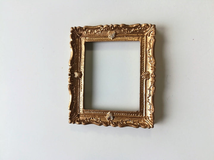 Dollhouse Miniature Picture Frame Large Fancy Gold for Painting 1:12 Scale Accessory - Miniature Crush