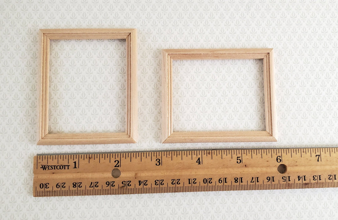 Dollhouse Miniature Picture Frame Large for Painting x2 Unpainted Wood 1:12 Scale - Miniature Crush