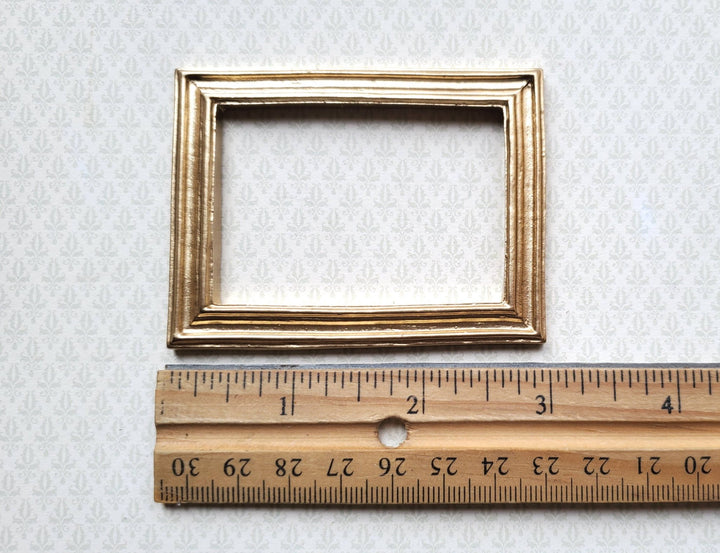 Dollhouse Miniature Picture Frame Large Gold for Painting 3" x 2 1/4" 1:12 Scale - Miniature Crush