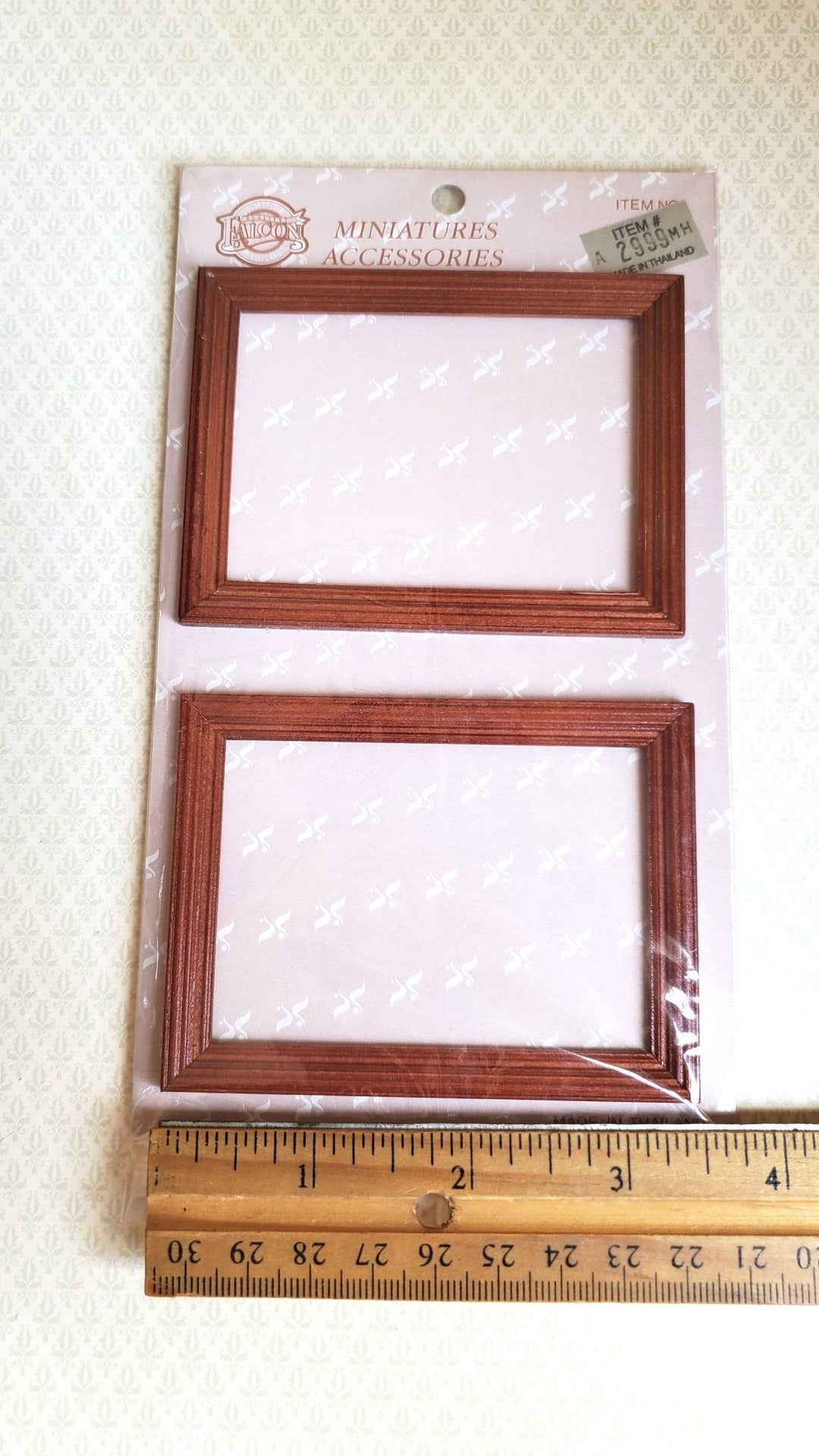 Dollhouse Miniature Picture Frame Large Mahogany for Painting x2 Large 1:12 Scale - Miniature Crush