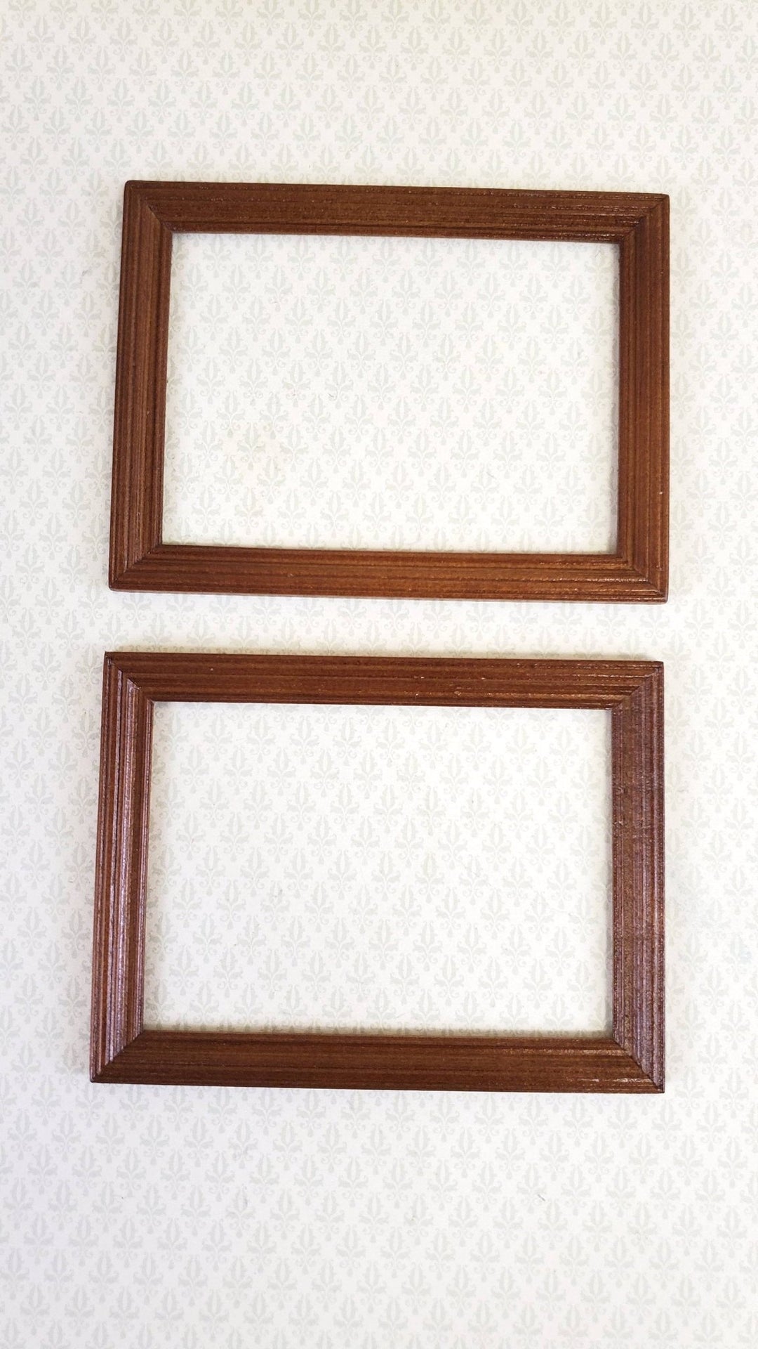 Dollhouse Miniature Picture Frame Large Walnut for Painting x2 Wood 1:12 Scale - Miniature Crush