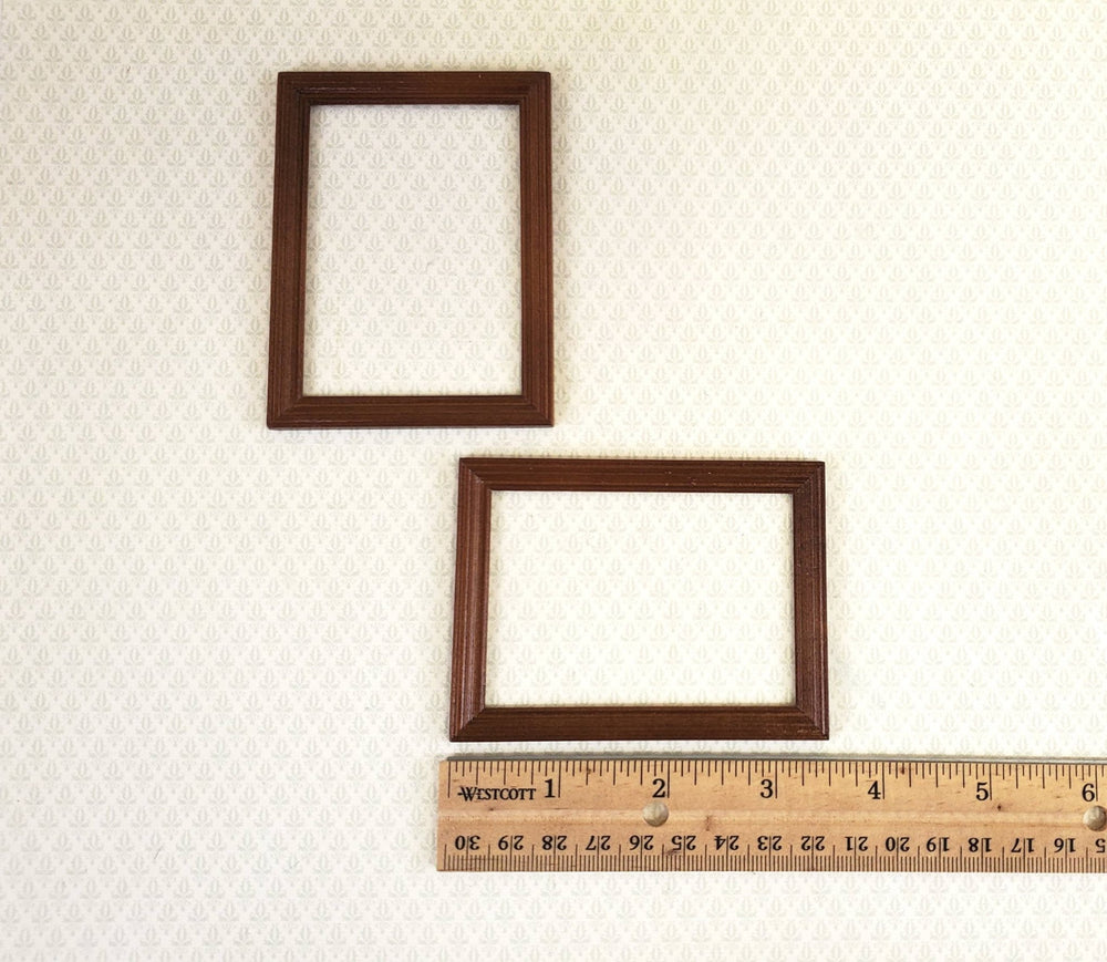 Dollhouse Miniature Picture Frame Large Walnut for Painting x2 Wood 1:12 Scale - Miniature Crush