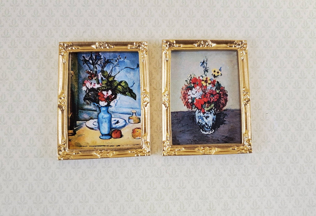 Dollhouse Miniature Picture Frame x2 Gold for Paintings Medium Size 1:12 Scale - Miniature Crush