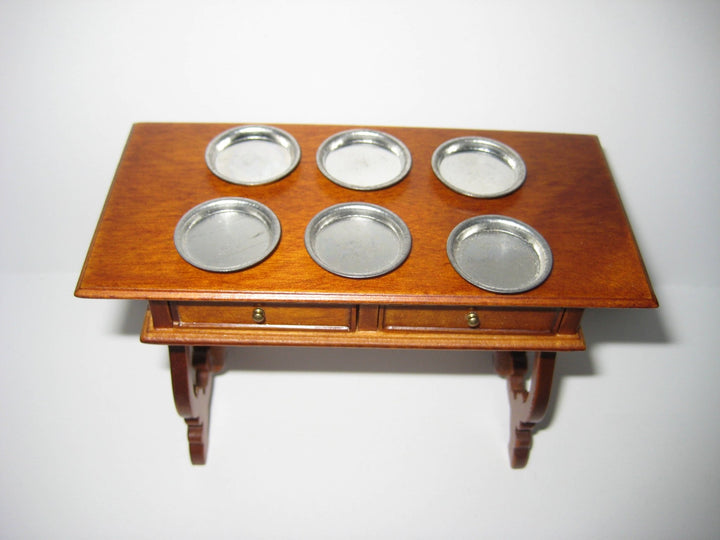 Dollhouse Miniature Pie Pans or Plates x6 Tin Metal for Mini Food 1:12 Scale Accessory - Miniature Crush