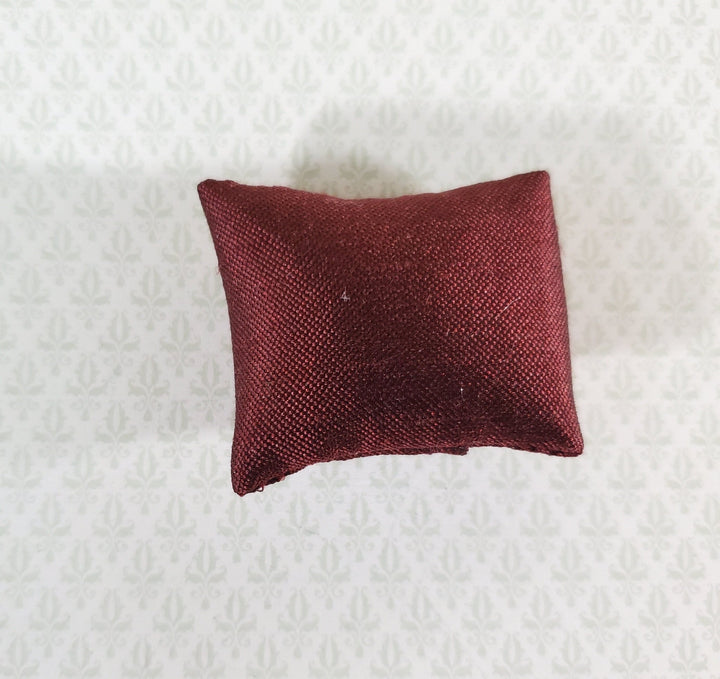 Dollhouse Miniature Pillow Burgundy Handmade 1:12 Scale 1 1/2" - Miniature Crush