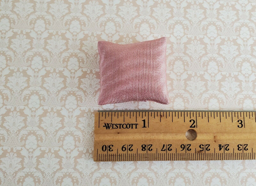 Dollhouse Miniature Pillow Dusty Rose Handmade 1:12 Scale 1 1/2" - Miniature Crush