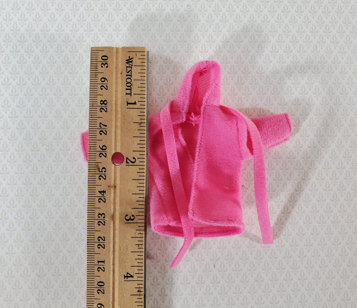 Dollhouse Miniature Pink Hoodie or Robe 1:12 Scale Clothes Wearable fits 6" Phicen - Miniature Crush