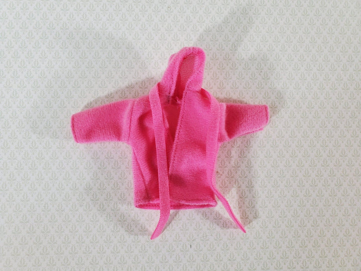 Dollhouse Miniature Pink Hoodie or Robe 1:12 Scale Clothes Wearable fits 6" Phicen - Miniature Crush