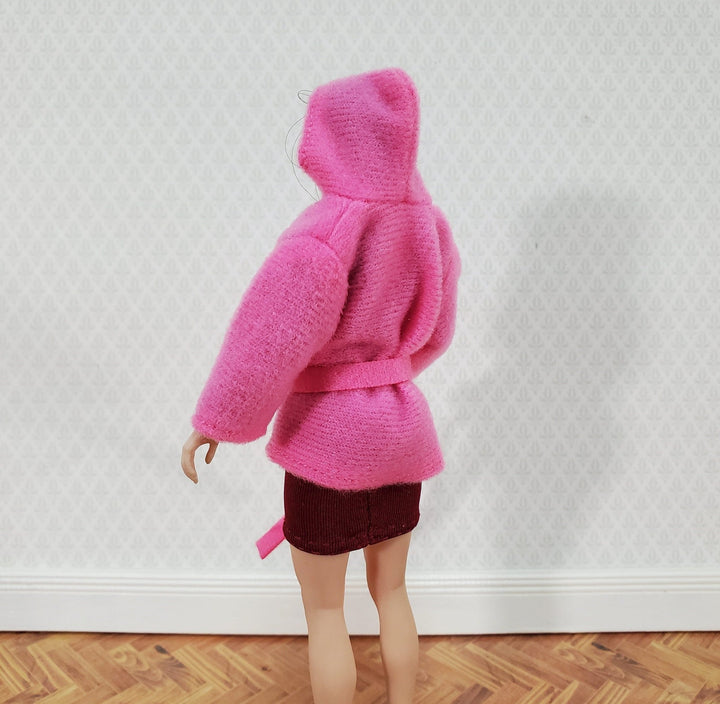 Dollhouse Miniature Pink Hoodie or Robe 1:12 Scale Clothes Wearable fits 6" Phicen - Miniature Crush