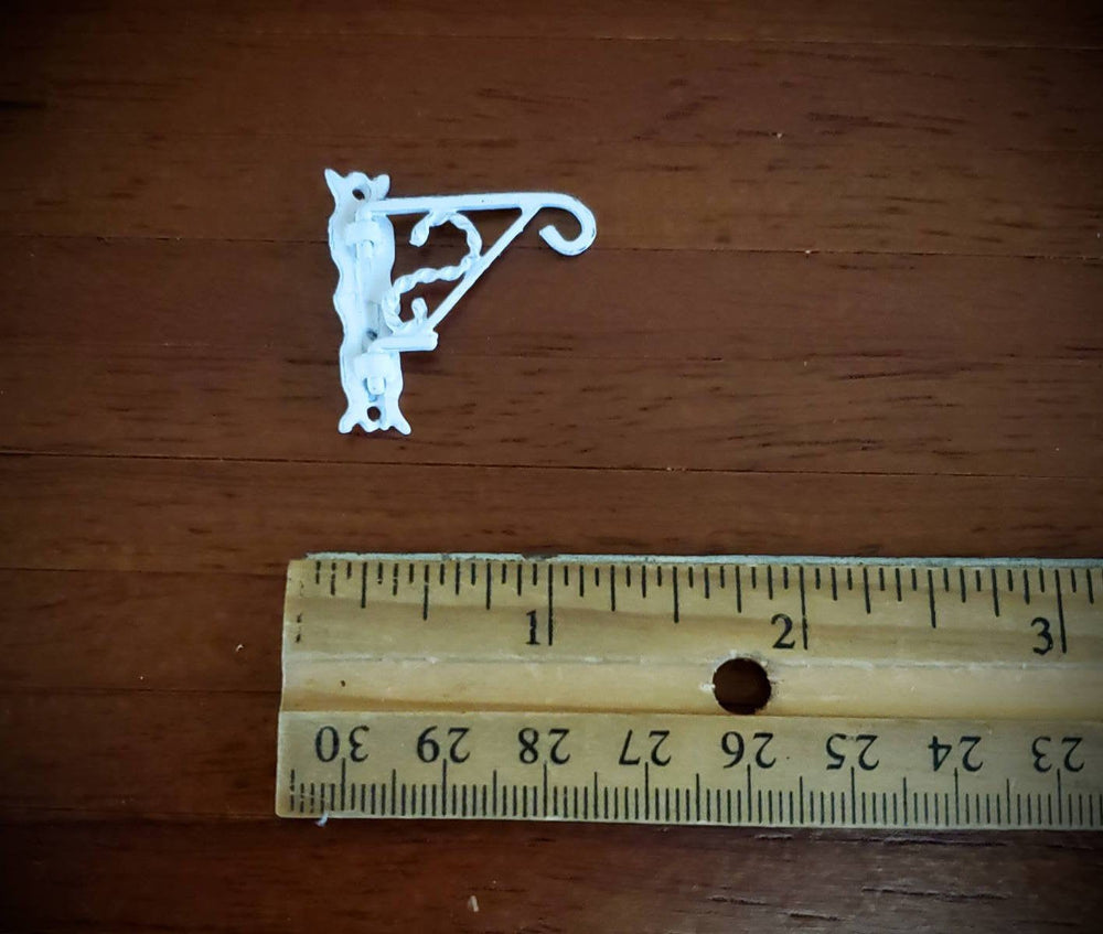 Dollhouse Miniature Plant Hanger Hook White Swivel Metal 1:12 Scale - Miniature Crush